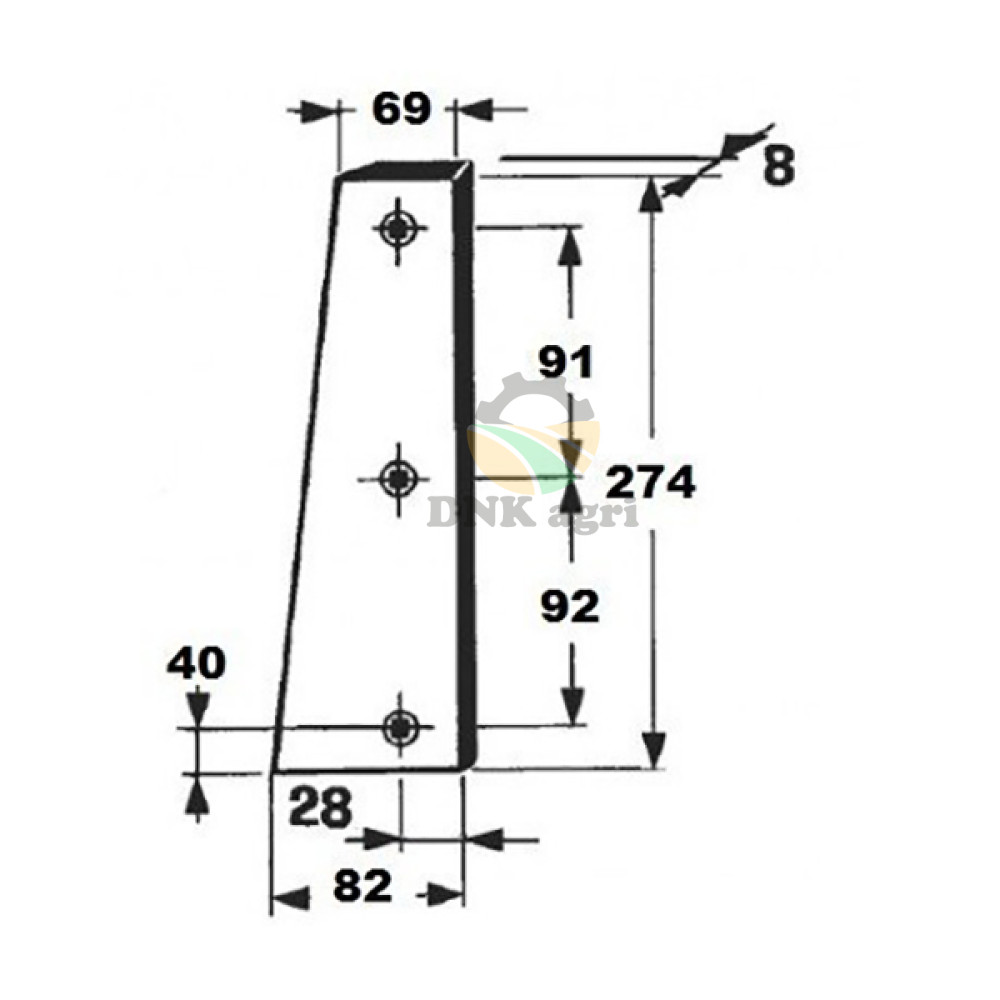 Ніж поршня CC18730 (нерухомий) для прес-підбирача John Deere 330 339