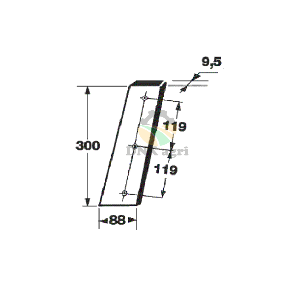 Ніж поршня 24.03.120 (нерухомий) для прес-підбирача Gallignani